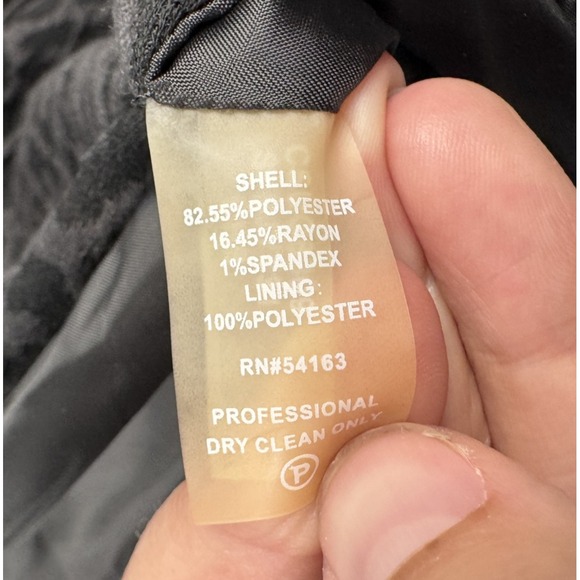 Calvin Klein Blazer Jacket Womens 16 Black Gray Leopard Animal Print Open Front - Picture 6 of 9